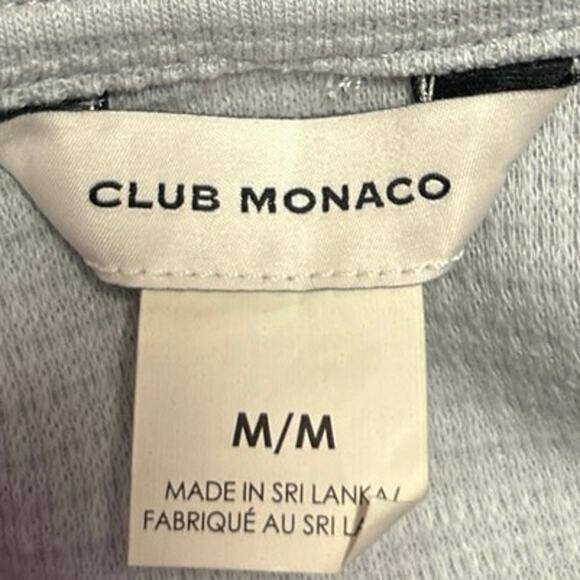 Club Monaco Women's Gray Waffle Knit Hoodie Hooded Pullover Sweatshirt Top Sz M - Picture 3 of 4